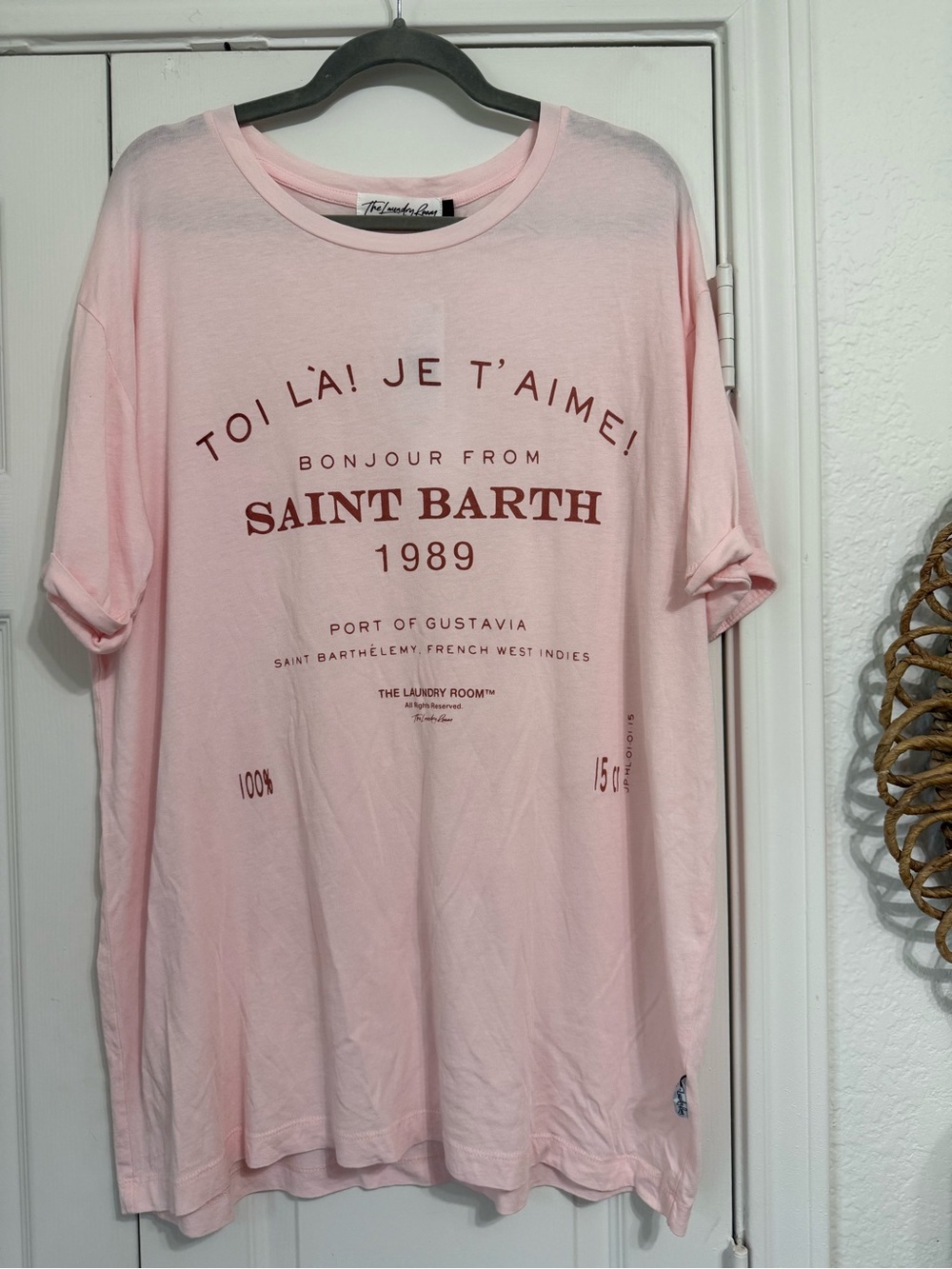 The Laundry Room Saint Barth 89 - Oversized Tee - Blush Pink